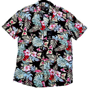 Molokai Surf Co. Men's Short Sleeve Button Down Hawaiian Shirt Size Large NWT